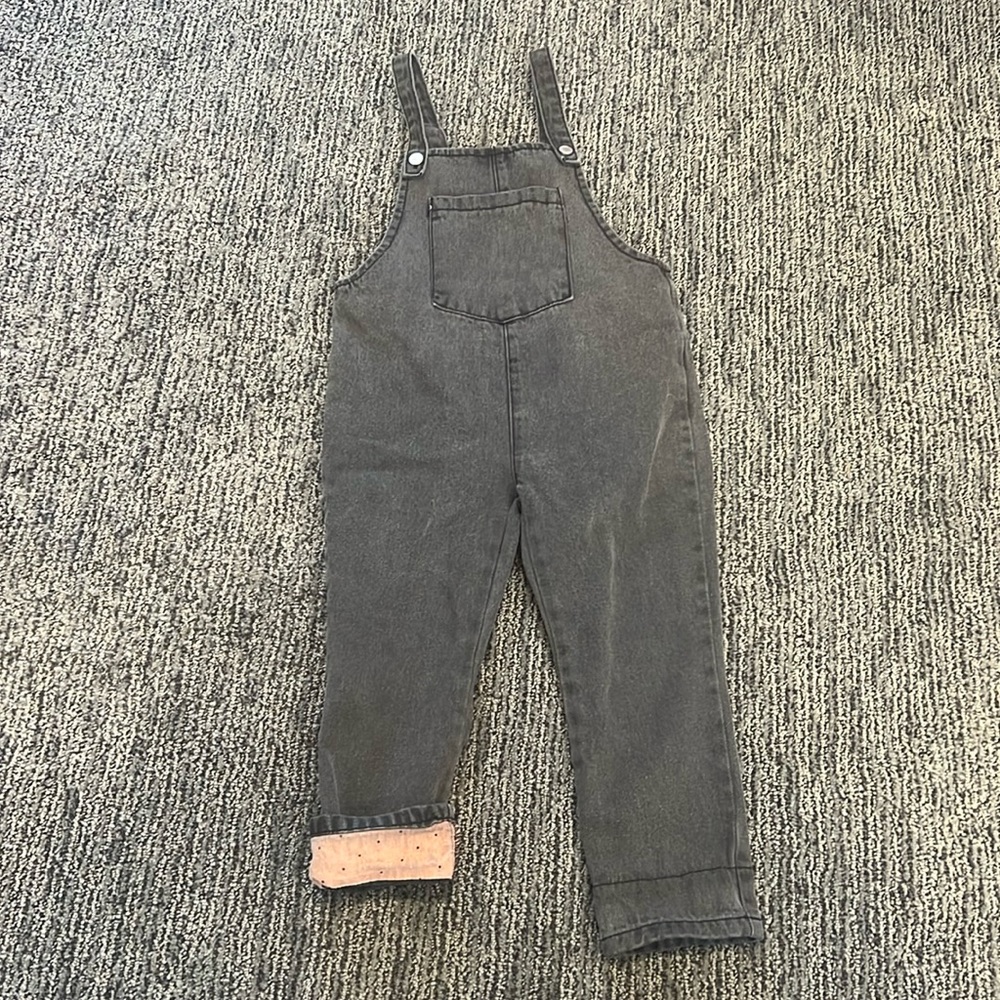 Zara grey denim overalls 3-4Y